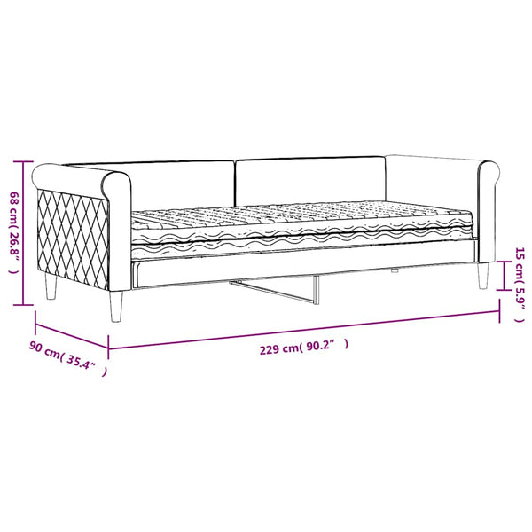 Tagesbett mit Matratze Dunkelgrün 80x200 cm