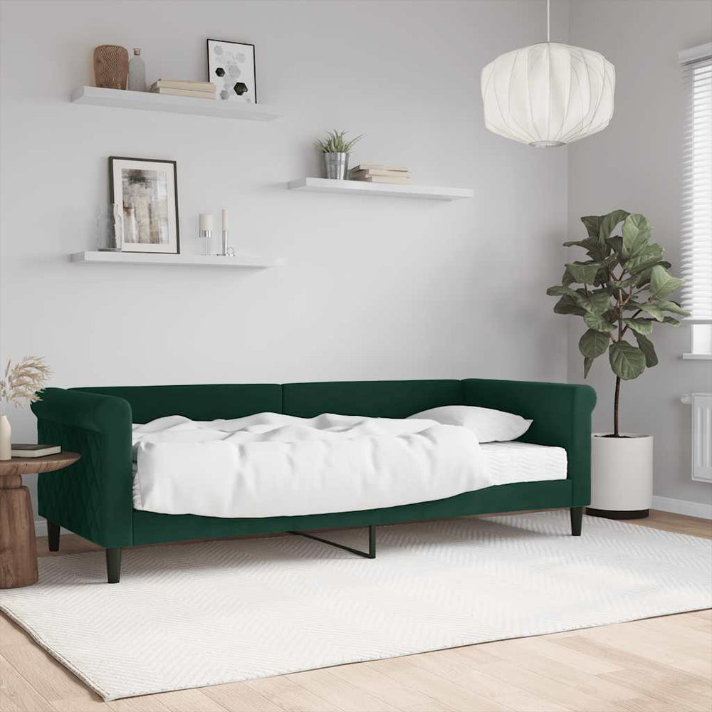 Tagesbett mit Matratze Dunkelgrün 80x200 cm