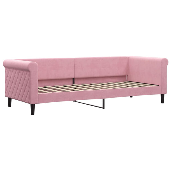 Tagesbett Rosa Samt 80x200 cm mit Matratze