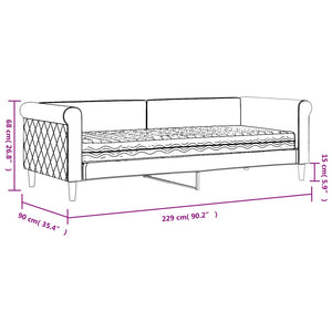 Tagesbett Rosa Samt 80x200 cm mit Matratze