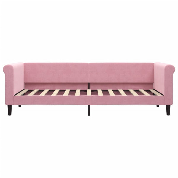 Tagesbett Rosa Samt 80x200 cm mit Matratze