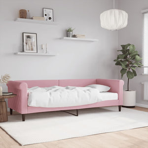 Tagesbett Rosa Samt 80x200 cm mit Matratze