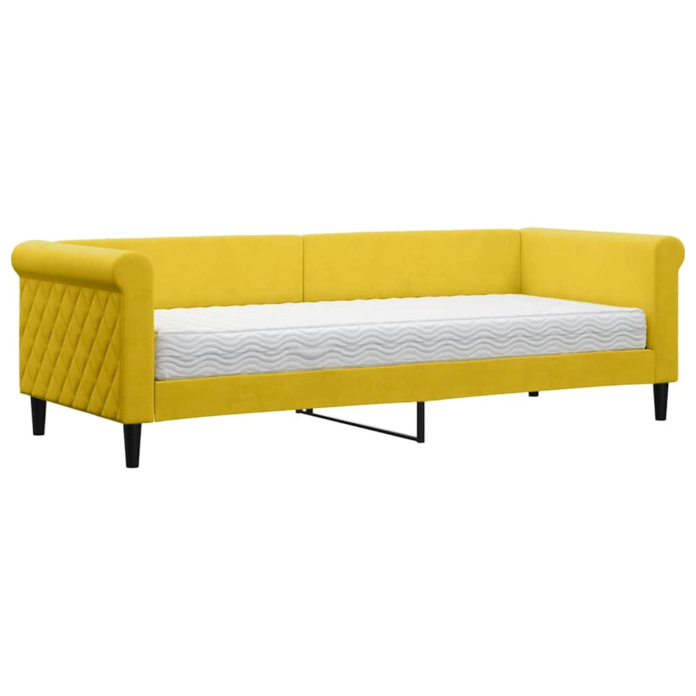 Tagesbett Gelb 80x200 cm mit Samt-Matratze