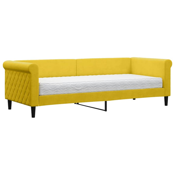 Tagesbett Gelb 80x200 cm mit Samt-Matratze