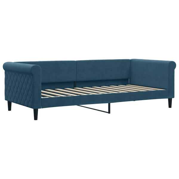 Tagesbett mit Matratze Blau 90x200 cm Samt
