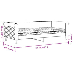 Tagesbett Rosa Samt mit Matratze 90x200 cm