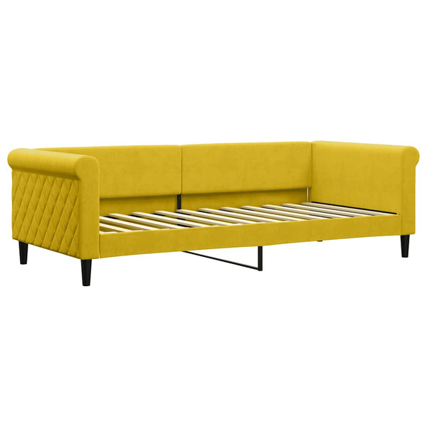 Gelbes Tagesbett mit Matratze Samt 90x200 cm