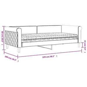 Gelbes Tagesbett mit Matratze Samt 90x200 cm