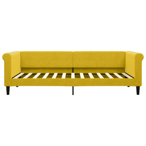 Gelbes Tagesbett mit Matratze Samt 90x200 cm