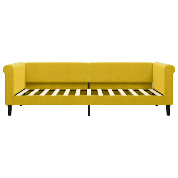 Gelbes Tagesbett mit Matratze Samt 90x200 cm