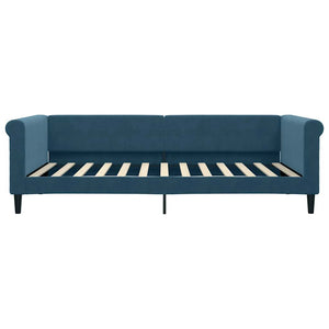 Tagesbett Blau Samt mit Matratze 100x200 cm