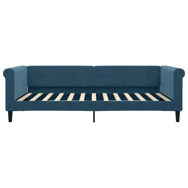 Tagesbett Blau Samt mit Matratze 100x200 cm