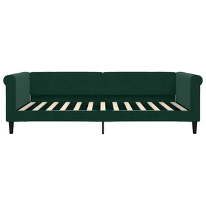 Tagesbett mit Matratze Dunkelgrün Samt 100x200 cm