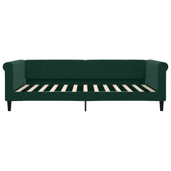 Tagesbett mit Matratze Dunkelgrün Samt 100x200 cm