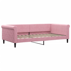 Tagesbett Rosa Samt mit Matratze 100x200 cm