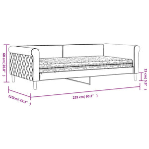 Tagesbett Rosa Samt mit Matratze 100x200 cm