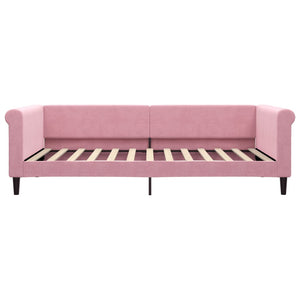 Tagesbett Rosa Samt mit Matratze 100x200 cm