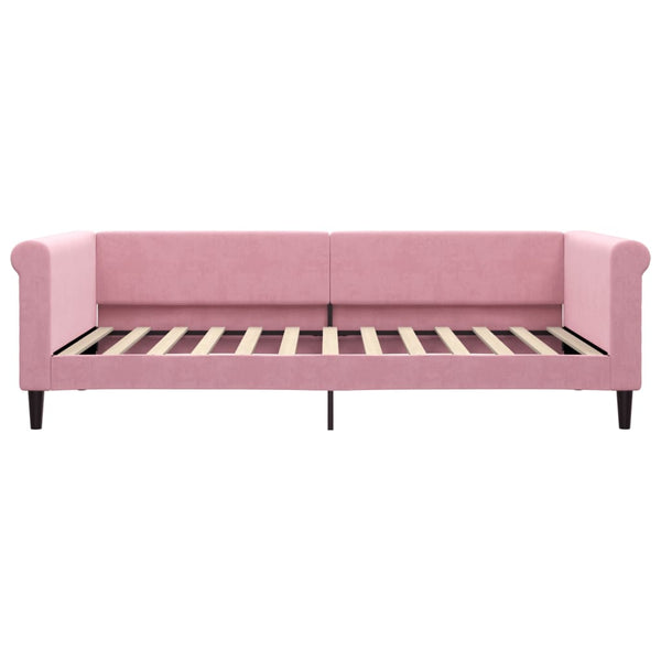 Tagesbett Rosa Samt mit Matratze 100x200 cm
