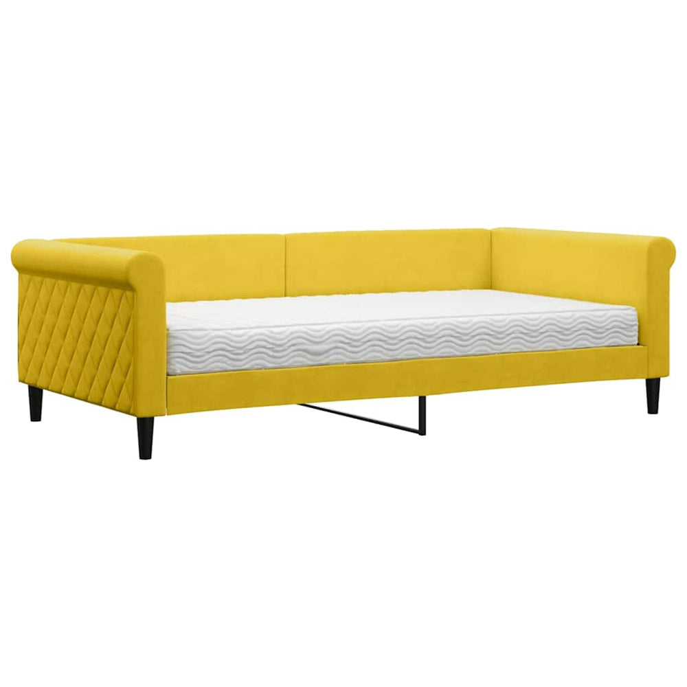 Tagesbett Gelb 100x200 cm mit Matratze