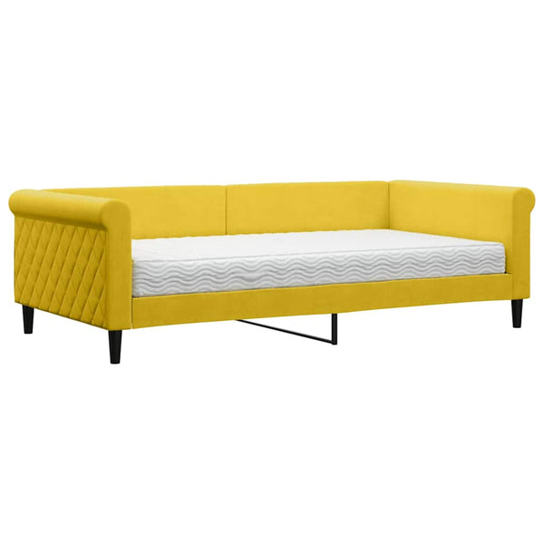 Tagesbett Gelb 100x200 cm mit Matratze