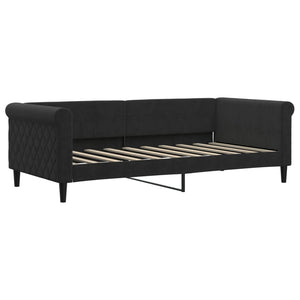 Schwarzes Tagesbett mit Matratze 90x190 cm Samt