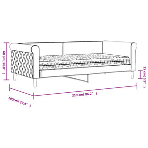 Schwarzes Tagesbett mit Matratze 90x190 cm Samt