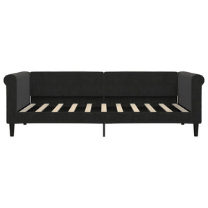 Schwarzes Tagesbett mit Matratze 90x190 cm Samt