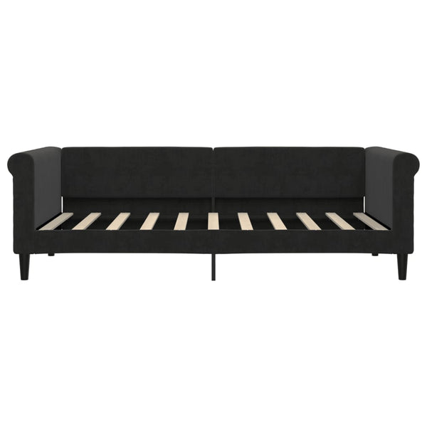 Schwarzes Tagesbett mit Matratze 90x190 cm Samt