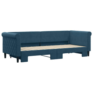 Ausziehbares Tagesbett Blau Samt 80x200 cm
