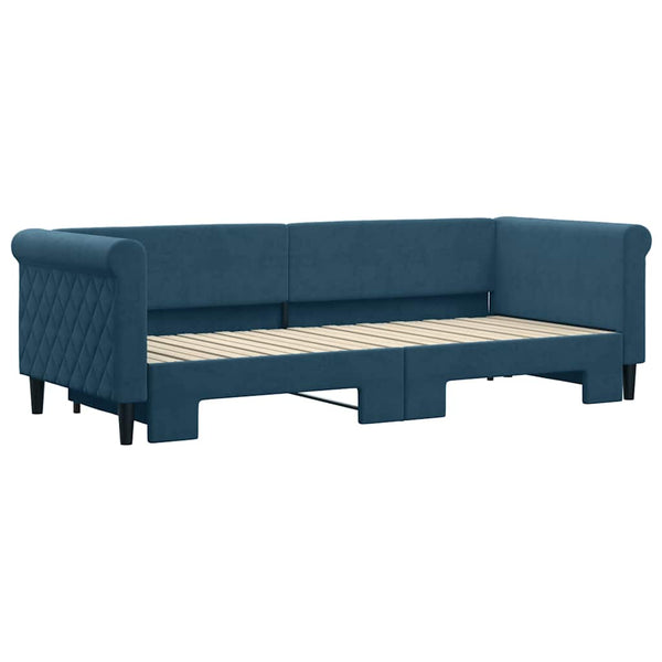 Ausziehbares Tagesbett Blau Samt 80x200 cm