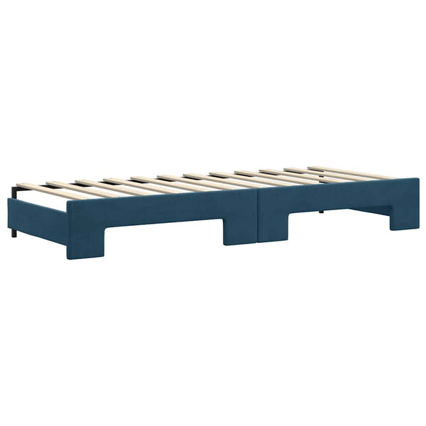 Ausziehbares Tagesbett Blau Samt 80x200 cm