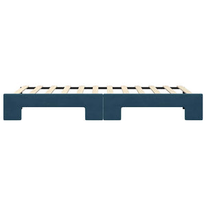 Ausziehbares Tagesbett Blau Samt 80x200 cm