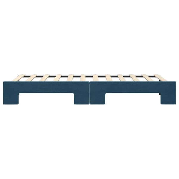 Ausziehbares Tagesbett Blau Samt 80x200 cm