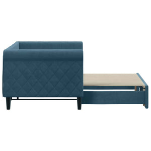 Ausziehbares Tagesbett Blau Samt 80x200 cm