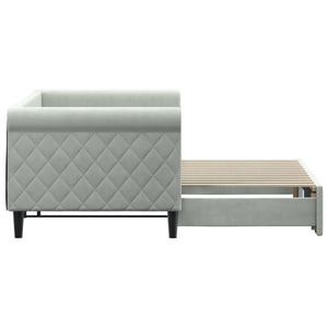 Ausziehbares Tagesbett Hellgrau Samt 80x200 cm