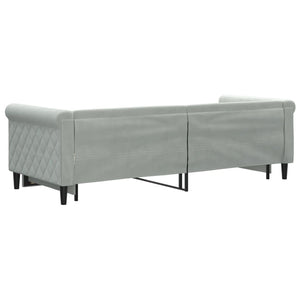 Ausziehbares Tagesbett Hellgrau Samt 80x200 cm