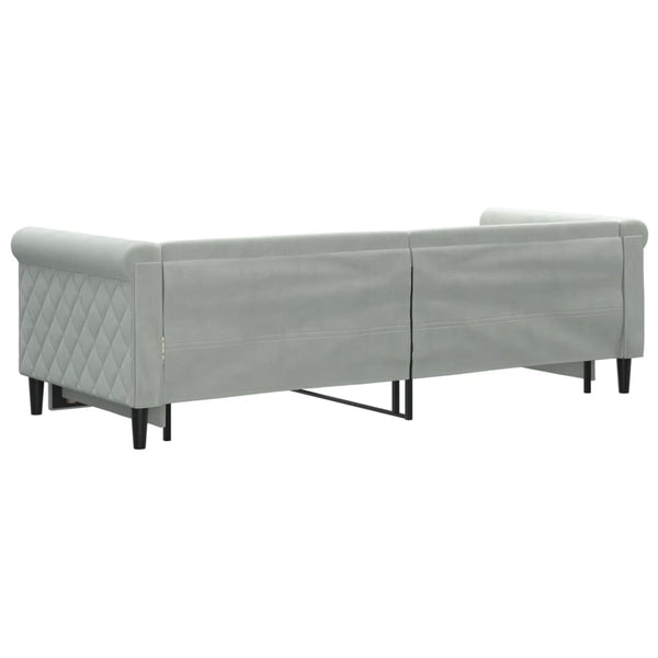 Ausziehbares Tagesbett Hellgrau Samt 80x200 cm