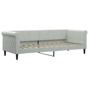 Ausziehbares Tagesbett Hellgrau Samt 80x200 cm