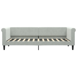 Ausziehbares Tagesbett Hellgrau Samt 80x200 cm