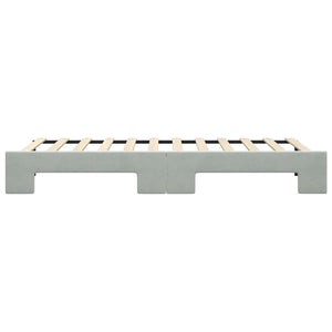 Ausziehbares Tagesbett Hellgrau Samt 80x200 cm