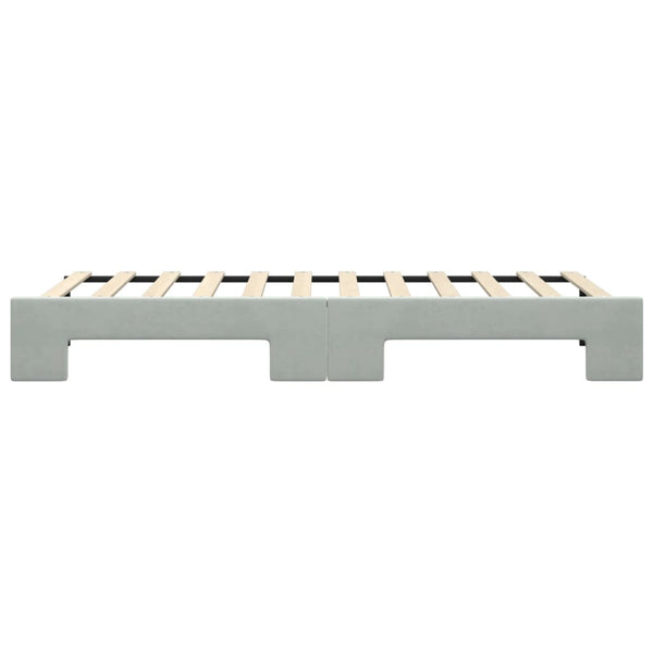 Ausziehbares Tagesbett Hellgrau Samt 80x200 cm