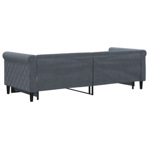 Ausziehbares Tagesbett Dunkelgrau 80x200 cm Samt