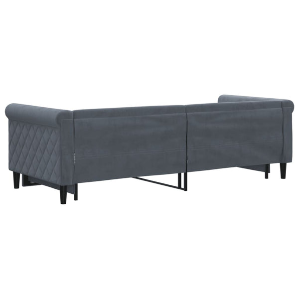 Ausziehbares Tagesbett Dunkelgrau 80x200 cm Samt