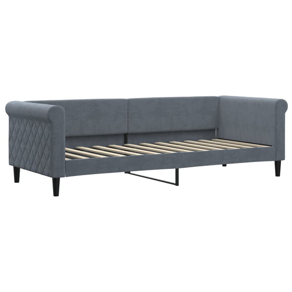 Ausziehbares Tagesbett Dunkelgrau 80x200 cm Samt