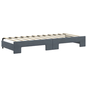 Ausziehbares Tagesbett Dunkelgrau 80x200 cm Samt