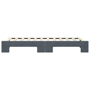 Ausziehbares Tagesbett Dunkelgrau 80x200 cm Samt