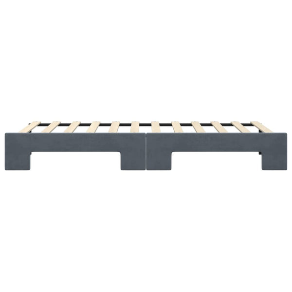 Ausziehbares Tagesbett Dunkelgrau 80x200 cm Samt