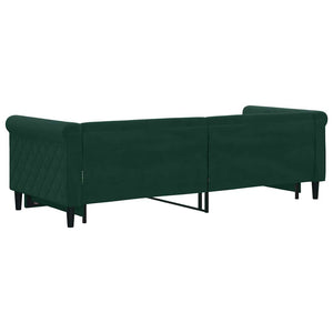 Ausziehbares Tagesbett Dunkelgrün 80x200 cm Samt