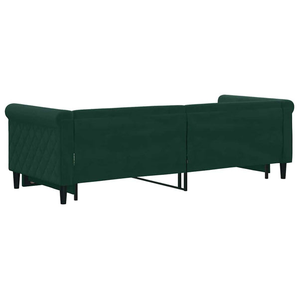 Ausziehbares Tagesbett Dunkelgrün 80x200 cm Samt