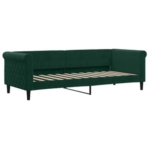 Ausziehbares Tagesbett Dunkelgrün 80x200 cm Samt
